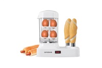 Orava HM-03 hotdogovač s nádstavcem na vaření vajec, 340 W, pro 6 párků, bílá