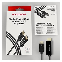 AXAGON RVD-HI14C2, DisplayPort -> HDMI 1.4 redukcie / kábel 1.8 m, 4K/30 Hz