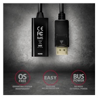 AXAGON RVD-HI14N, DisplayPort -> HDMI 1.4 redukcia/adaptér, 4K/30Hz