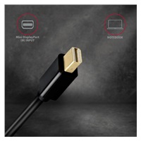 AXAGON RVDM-HI14C2, Mini DisplayPort -> HDMI 1.4 redukcie / kábel 1.8 m, 4K/30Hz
