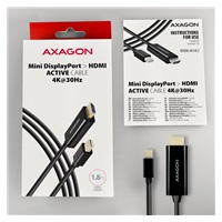 AXAGON RVDM-HI14C2, Mini DisplayPort -> HDMI 1.4 redukcie / kábel 1.8 m, 4K/30Hz