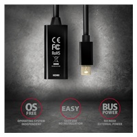 AXAGON RVDM-HI14N, Mini DisplayPort -> HDMI 1.4 redukcia/adaptér, 4K/30Hz