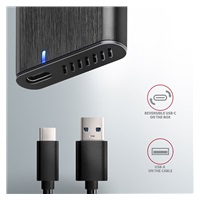 AXAGON EEM2-SBC, USB-C 3.2 Gen 2 - M.2 SATA SSD kovový box RAW, bez skrutiek