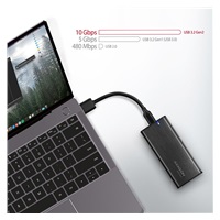 AXAGON EEM2-SBC, USB-C 3.2 Gen 2 - M.2 SATA SSD kovový box RAW, bez skrutiek