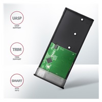 AXAGON EEM2-SBC, USB-C 3.2 Gen 2 - M.2 SATA SSD kovový box RAW, bez skrutiek