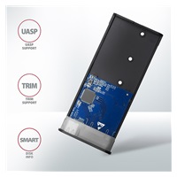 AXAGON EEM2-SG2, USB-C 3.2 Gen 2 - M.2 NVMe a SATA SSD kovový RAW box, bez skrutiek, strieborný