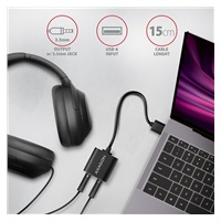 AXAGON ADA-12, USB 2.0 - externá zvuková karta, 48 kHz/16-bit stereo, kovová, kábel USB-A 15 cm