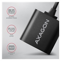 AXAGON ADA-12, USB 2.0 - externá zvuková karta, 48 kHz/16-bit stereo, kovová, kábel USB-A 15 cm