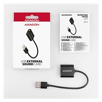 AXAGON ADA-12, USB 2.0 - externá zvuková karta, 48 kHz/16-bit stereo, kovová, kábel USB-A 15 cm