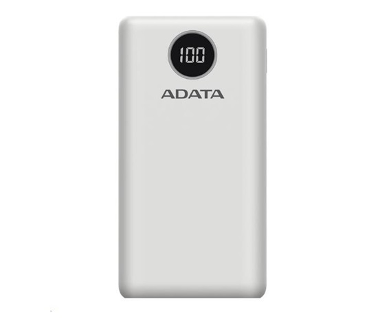 ADATA PowerBank P20000QCD - externá batéria pre mobilný telefón/tablet 20000mAh, 2,1A, biela (74Wh)