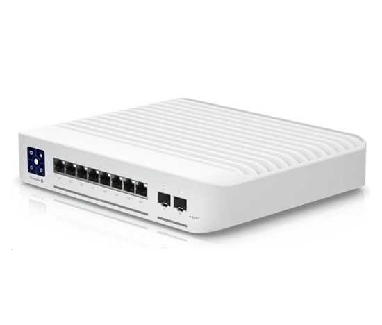 UBNT USW-Enterprise-8-PoE [8x 2.5G RJ45, 2x 10G SFP+, 120W rozpočet PoE, PoE+ 802.3af/at, 1,3" dotykový displej]