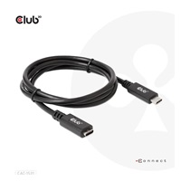 Club3D USB-C predlžovací kábel, 5Gbps, 60W(20V/3A), 4K60Hz (M/F), 1m