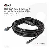 Club3D Kabel USB-C na USB-A, Aktivní adaptér/kabel, 5 Gbps (M/F), 10m