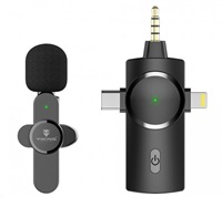 Bezdrôtový mikrofón Viking s klipom M360, USB-C / Lightning / 3,5 mm jack