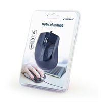 Myš GEMBIRD MUS-4B-01, drôtová, optická, 1200 dpi, USB, čierna