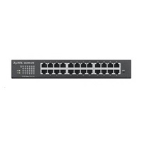 Zyxel GS1900-24E 24-portový stolový gigabitový webový inteligentný prepínač: 24x gigabitový metal, IPv6, 802.3az (zelená), bez ventilátora, racková súprava