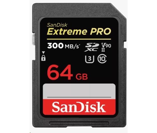 Karta SanDisk SDHC 64GB Extreme PRO (300 MB/s, Class 10, UHS-II U3 V90)
