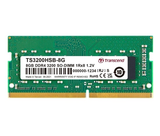 SODIMM DDR4 8GB 3200MHz TRANSCEND 1Rx16 1Gx16 CL22 1.2V