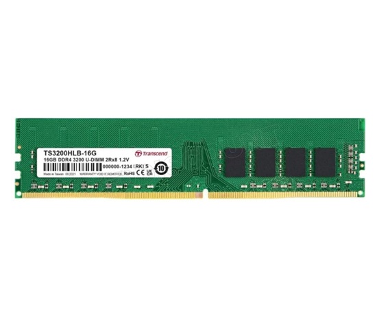 DDR4 DIMM 16GB 3200MHz TRANSCEND 2Rx8 1Gx8 CL22 1.2V