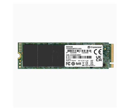 TRANSCEND SSD 110Q 500GB, M.2 2280, PCIe Gen3x4, NVMe, M-Key, QLC, bez DRAM