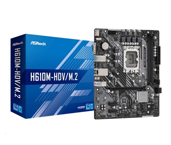 ASRock MB Sc LGA1700 H610M-HDV/M.2, Intel H610, 2xDDR4, 1xDP, 1xHDMI, 1xVGA, mATX