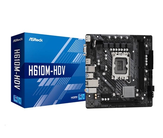 ASRock MB Sc LGA1700 H610M-HDV, Intel H610, 2xDDR4, 1xDP, 1xHDMI, 1xVGA, mATX