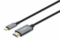 Manhattan kabel USB-C na HDMI, USB-C Male na HDMI Male, 1m, černá