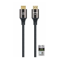 Manhattan kabel HDMI s Ethernetem, HDMI Male na Male, 3m, černá