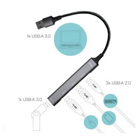 iTec USB 3.0 Kovový HUB 1x USB 3.0 + 3x USB 2.