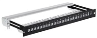 19" modulárny tienený patch panel LEXI-Net 24 portov, čierny, s možnosťou rozšírenia