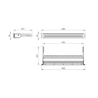 19" modulárny tienený patch panel LEXI-Net 24 portov, čierny, s možnosťou rozšírenia