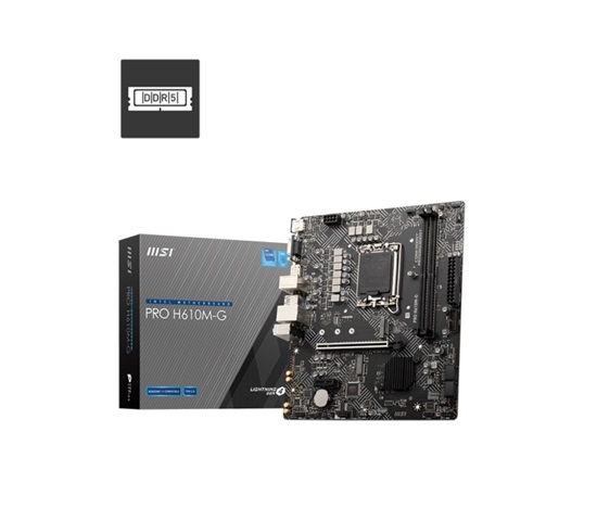 MSI MB Sc LGA1700 PRO H610M-G, Intel H610, 2xDDR5, 1xDP, 1xHDMI, 1xVGA, mATX