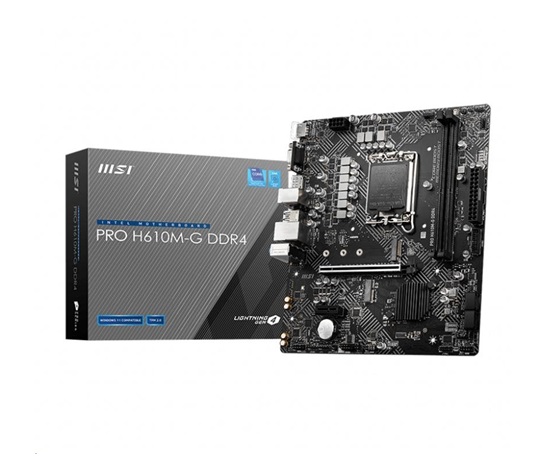 MSI MB Sc LGA1700 PRO H610M-G DDR4, Intel H610, 2xDDR4, 1xDP, 1xHDMI, 1xVGA, mATX