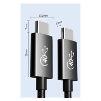 PREMIUMCORD USB4™ 40Gbps 8K@60Hz kábel Thunderbolt 3, 1,2 m