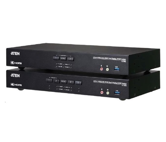 ATEN 2-portový USB3.0 Prepínač KVMP s dvoma displejmi 4K HDMI