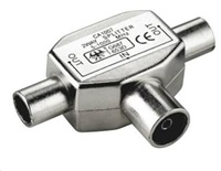 Kombinátor TV antén PremiumCord - konektor IEC 75 Ohm 1xF-2xM