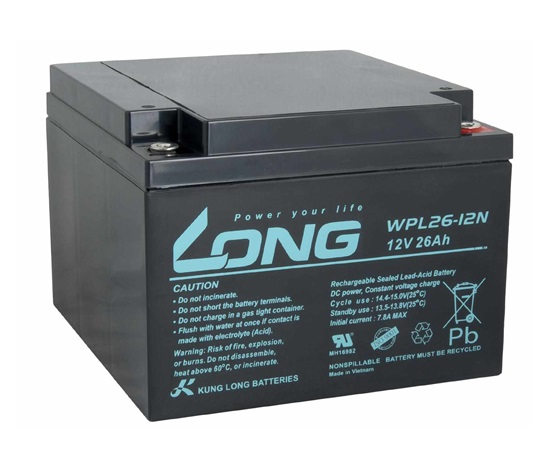 LONG batéria 12V 26Ah M5 LongLife 12 rokov (WPL26-12N)