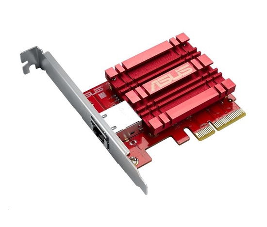 Sieťový adaptér ASUS XG-C100C v2 10GBase-T PCIe so spätnou kompatibilitou 5/2,5/1G a 100 Mb/s; port RJ45 a integrovaný QoS