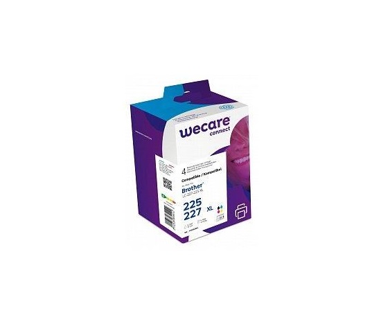 WECARE ARMOR kazeta pre BROTHER MFC-J4420DW, MFC-J4620DW (LC227/225XL CMYK) čierna/čierna+C+M+Y 27ml/3x13ml