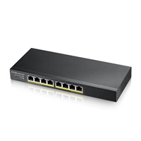 Zyxel GS1915-8EP 8-portový gigabitový webový inteligentný PoE switch, 8x gigabitový RJ45, bez ventilátora, 60W PoE rozpočet