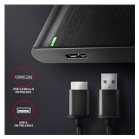 AXAGON EE25-A6M, USB 3.2 Gen 1 - SATA 6G 2.5" kovový box RAW, bez skrutiek