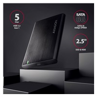 AXAGON EE25-A6C, USB-C 3.2 Gen 1 - SATA 6G 2.5" kovový box RAW, bez skrutiek