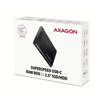 AXAGON EE25-A6C, USB-C 3.2 Gen 1 - SATA 6G 2.5" kovový box RAW, bez skrutiek