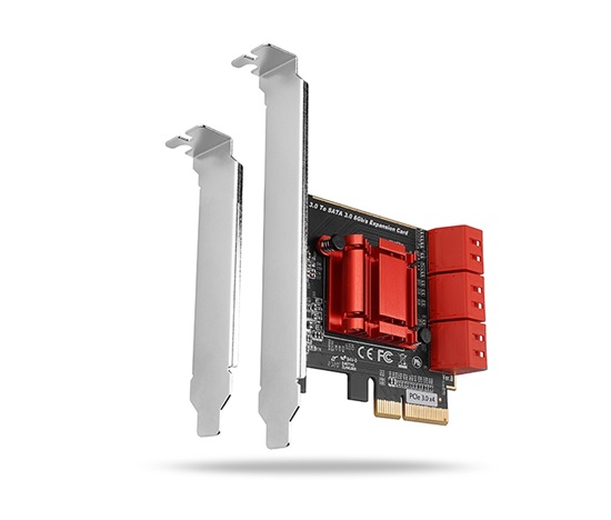 AXAGON PCES-SA6, radič PCIe - 6x interný port SATA 6G, ASM1166, SP a LP