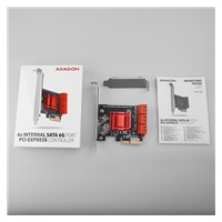 AXAGON PCES-SA6, radič PCIe - 6x interný port SATA 6G, ASM1166, SP a LP