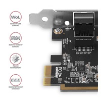 AXAGON PCEE-GRF, sieťová karta PCIe - 1x Gigabit Ethernet port (RJ-45), Realtek, vrátane. LP