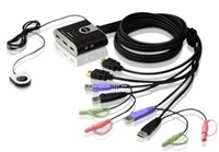 ATEN 2-portový HDMI KVM USB2.0 mini, audio, 1.2m káble, DO