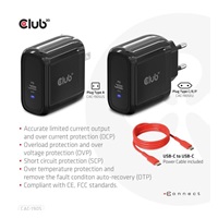 Cestovná nabíjačka Club3D PPS 65W technológia GAN, USB Type-C, Power Delivery(PD) 3.0 Podpora