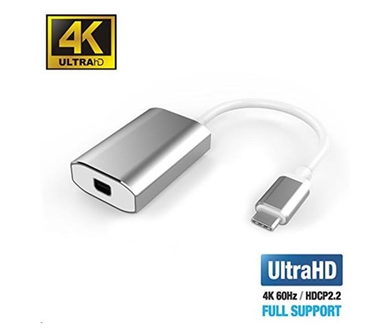 Adaptér PremiumCord USB-C na mini DisplayPort, rozlíšenie 4K*2K@60Hz