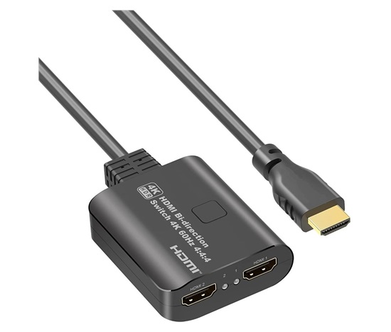 PremiumCord HDMI 2.0 Prepínač 4K@60Hz, 4:4:4 obojsmerný 2-1 alebo 1-2
